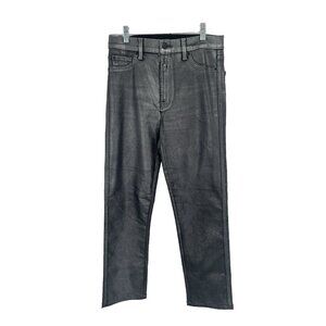 7 For All Mankind Women's Black Coated Skinny Jeans